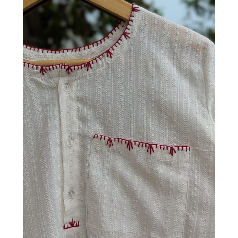 Embroidered Cotton Lawn Shirt - Image 2